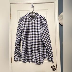 Banana Republic Men’s XL Flannel Camden Fit Button Up Shirt Plaid Blue X Large